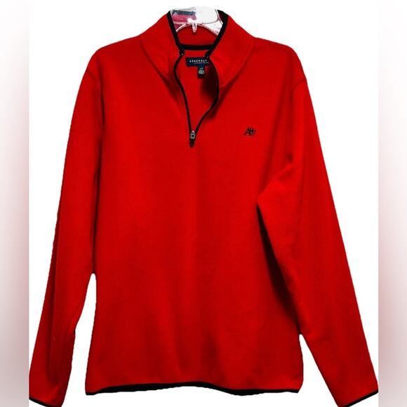 Aeropostale Red Unisex Fleece Long Sleeve 1/4 Zip Collar A87 Sweatshirt Sz L NEW - Picture 1 of 8